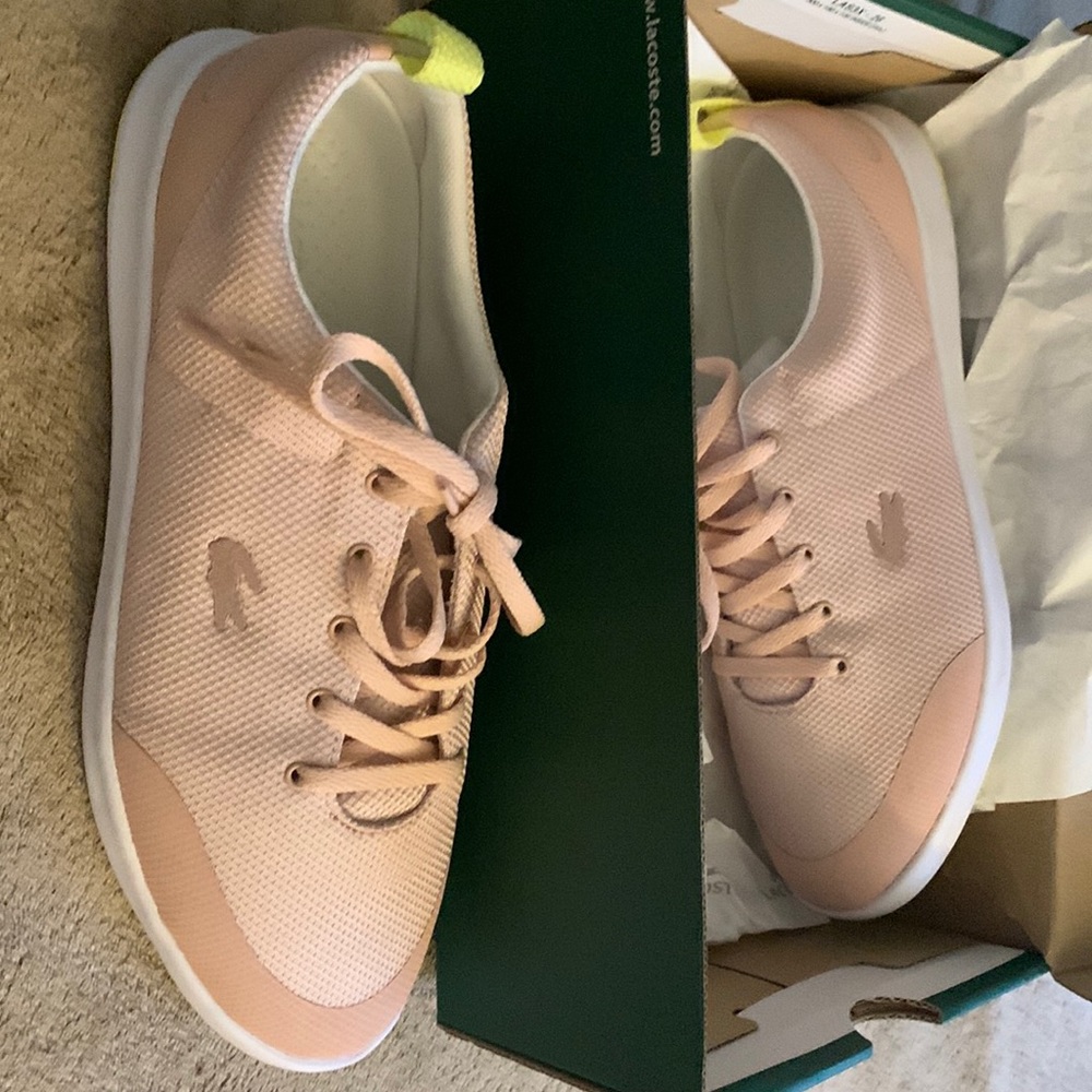Light pink and white Lacoste shoes